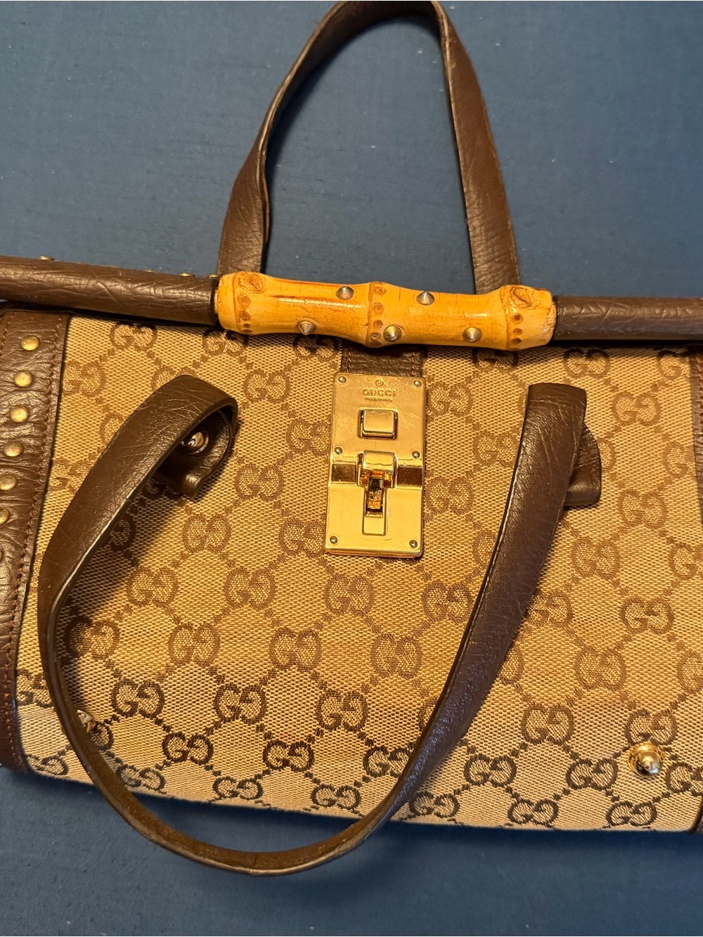 Gucci Brown GG Canvas Satchel with Gold-Tone Hardware - Picture 2 of 7